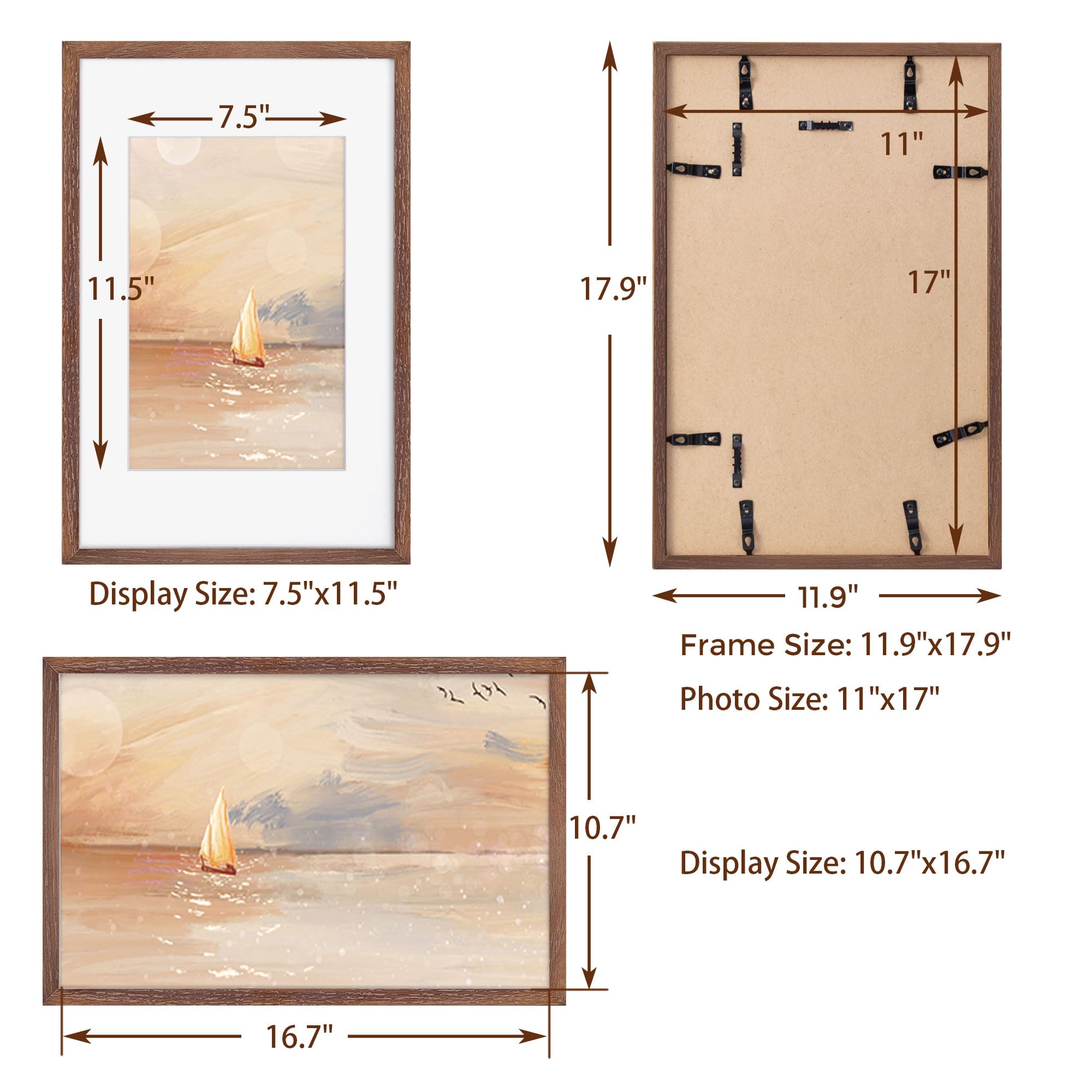 Amazon.com - Fun Memories 11x17 Picture Frame, Natural Solid Oak